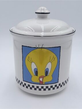 RARE VINTAGE 1993 TWEETY BIRD CERAMIC COOKIE / CANISTER WARNER BROS LOONEY TUNES